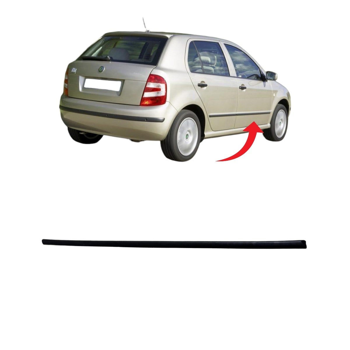 Fabia Kapı Çıtası Ön Sağ Saten Siyah 2000-2008 6N4853071A GRU