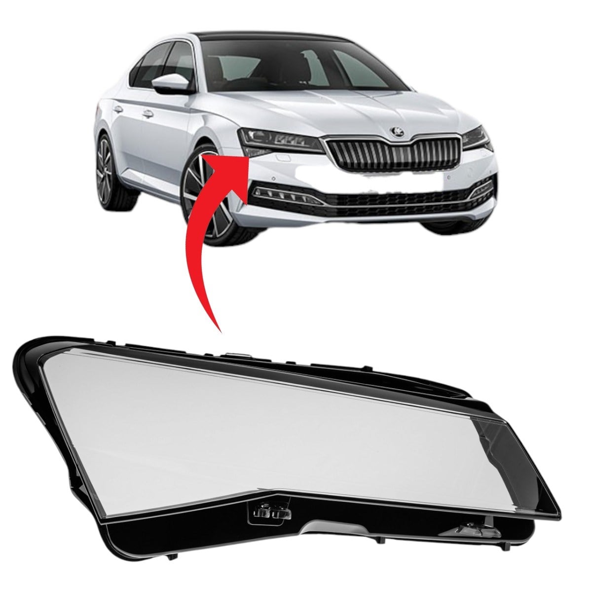Skoda Superb Sağ Far Camı 2020-2025 3V1941016D