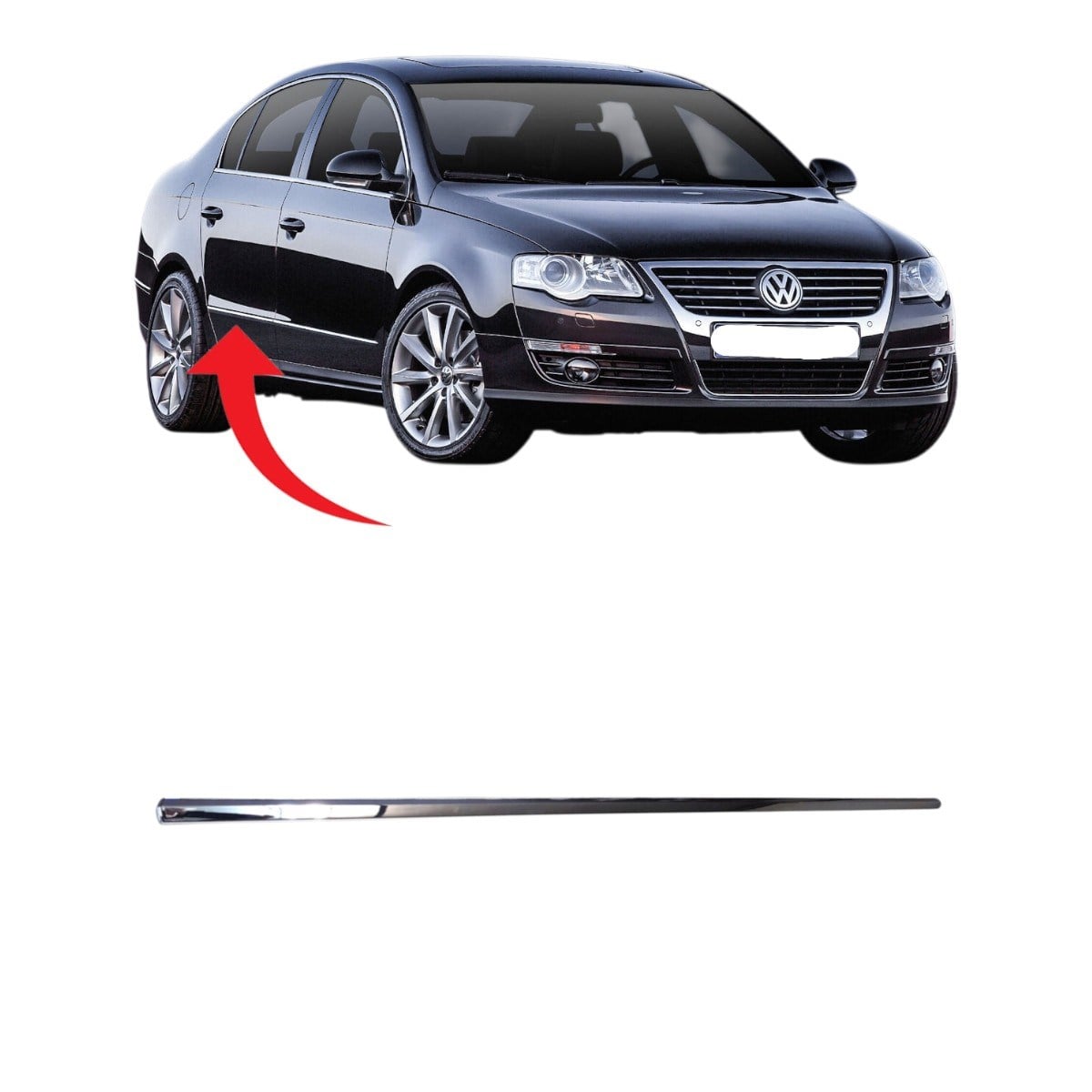 Vw Passat B6 Sağ Arka Kapı Çıtası 2005-2010 3C0853754C 2ZZ