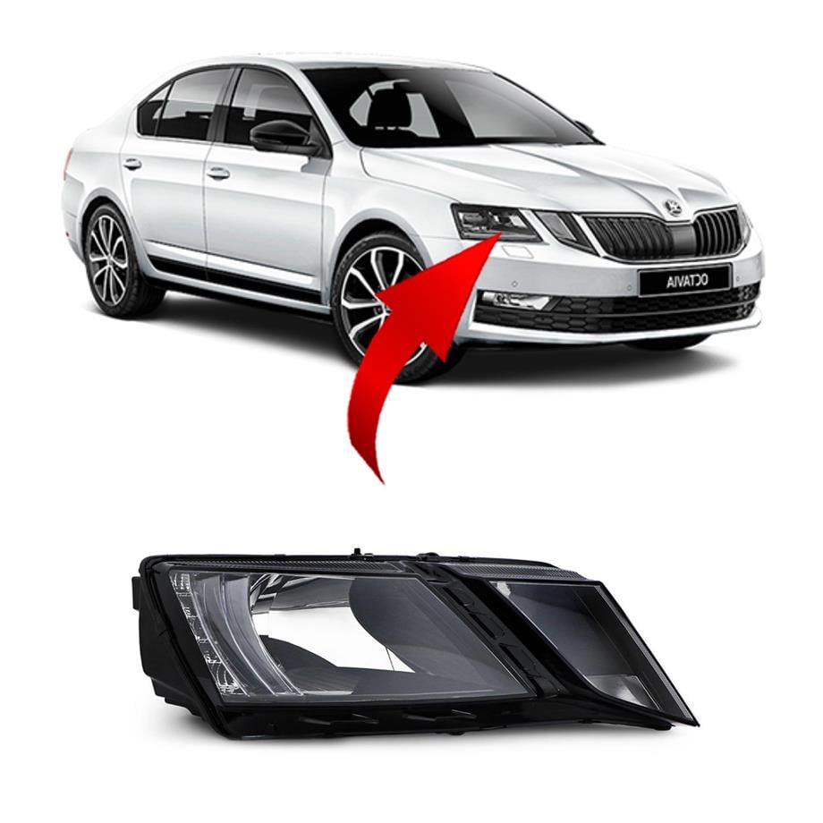 Skoda Octavia Ön Far Sağ Düz 2017-2020 5E1941016C
