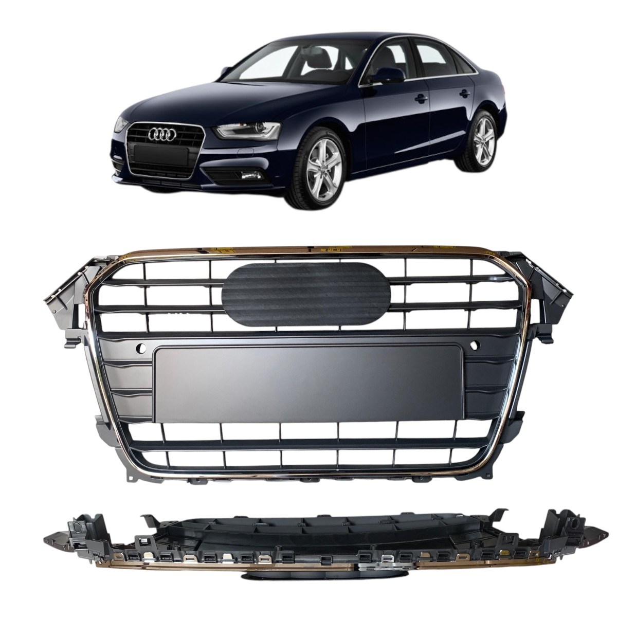Audi A4 Ön Panjur Krom Çerçeve Sensörlü 2012-2015 8K0853651E 1QP