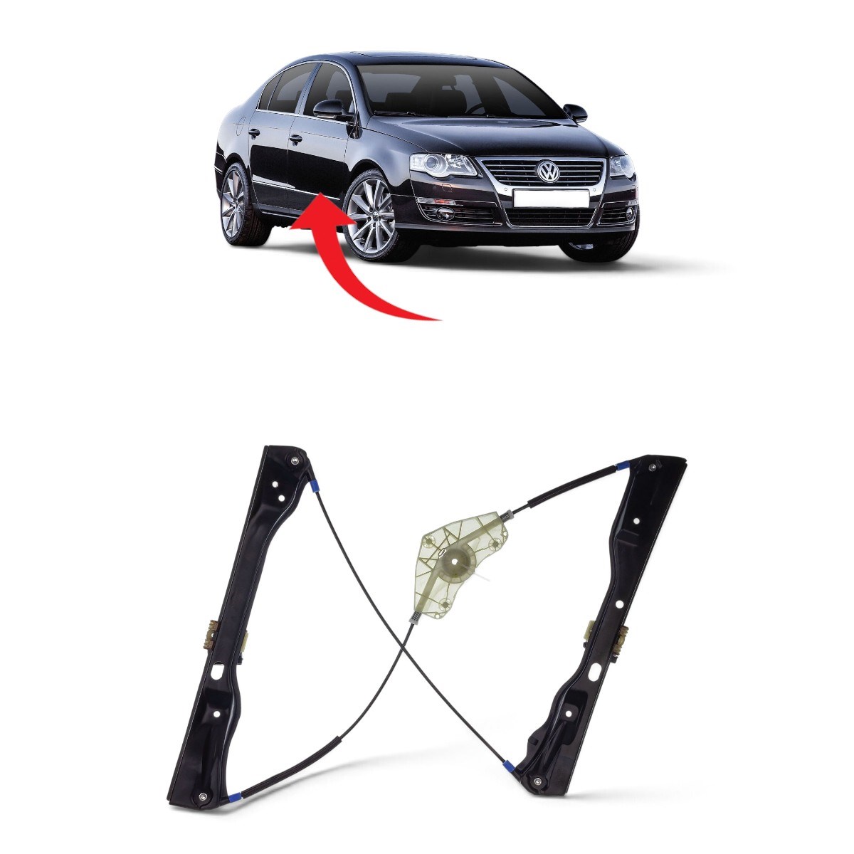 Vw Passat B6 Kapı Cam Mekanizması Ön Sağ 2005-2010 3C1837462L.
