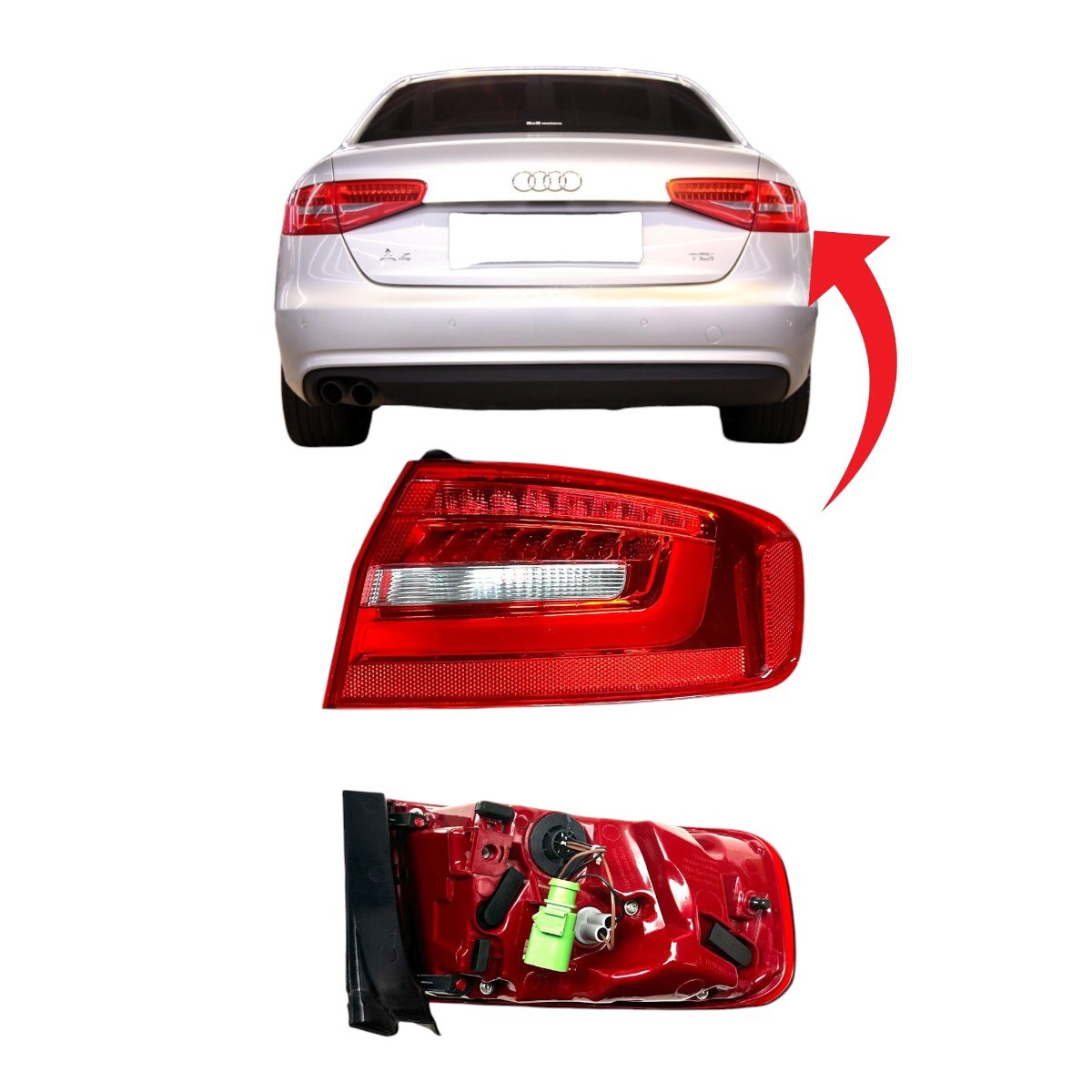 Audi A4 Stop Lambası Sağ Dış Ledli 2013-2015 8K5945096AC