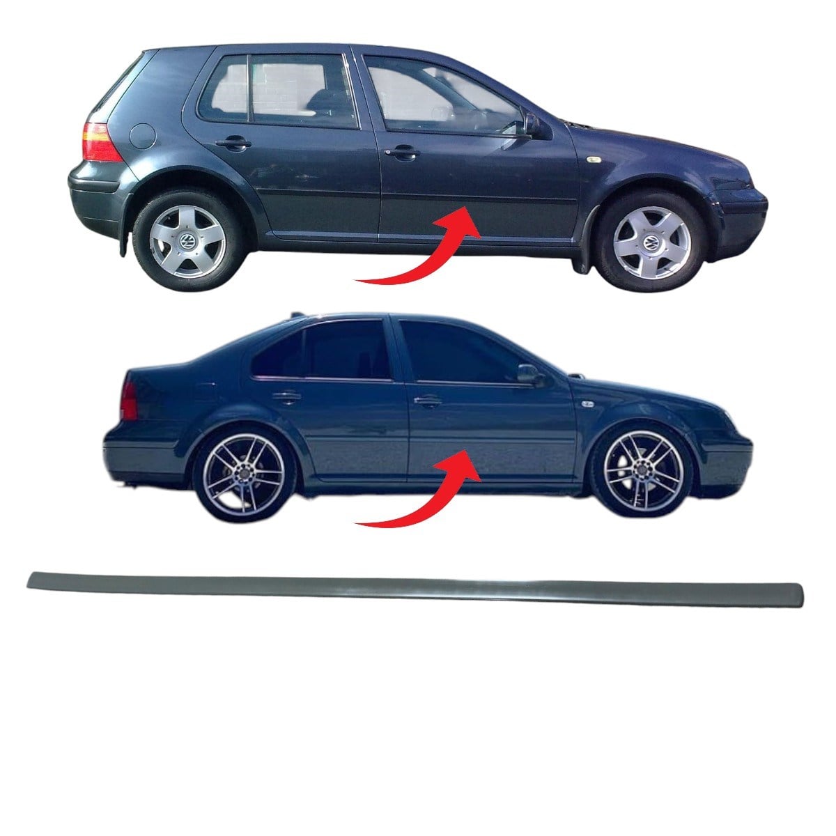 Golf4-Bora Kapı Çıtası Ön Sağ Boyanır 1998-2004 1J4853516G