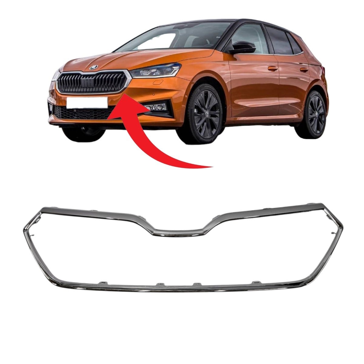 Skoda Fabia Ön Panjur Çerçevesi Krom 2022-2025 6VA853761 2ZZ