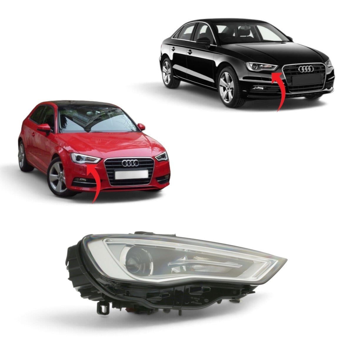 Audi A3 Ön Far Ledli Sağ 2013-2016 8V0941044C