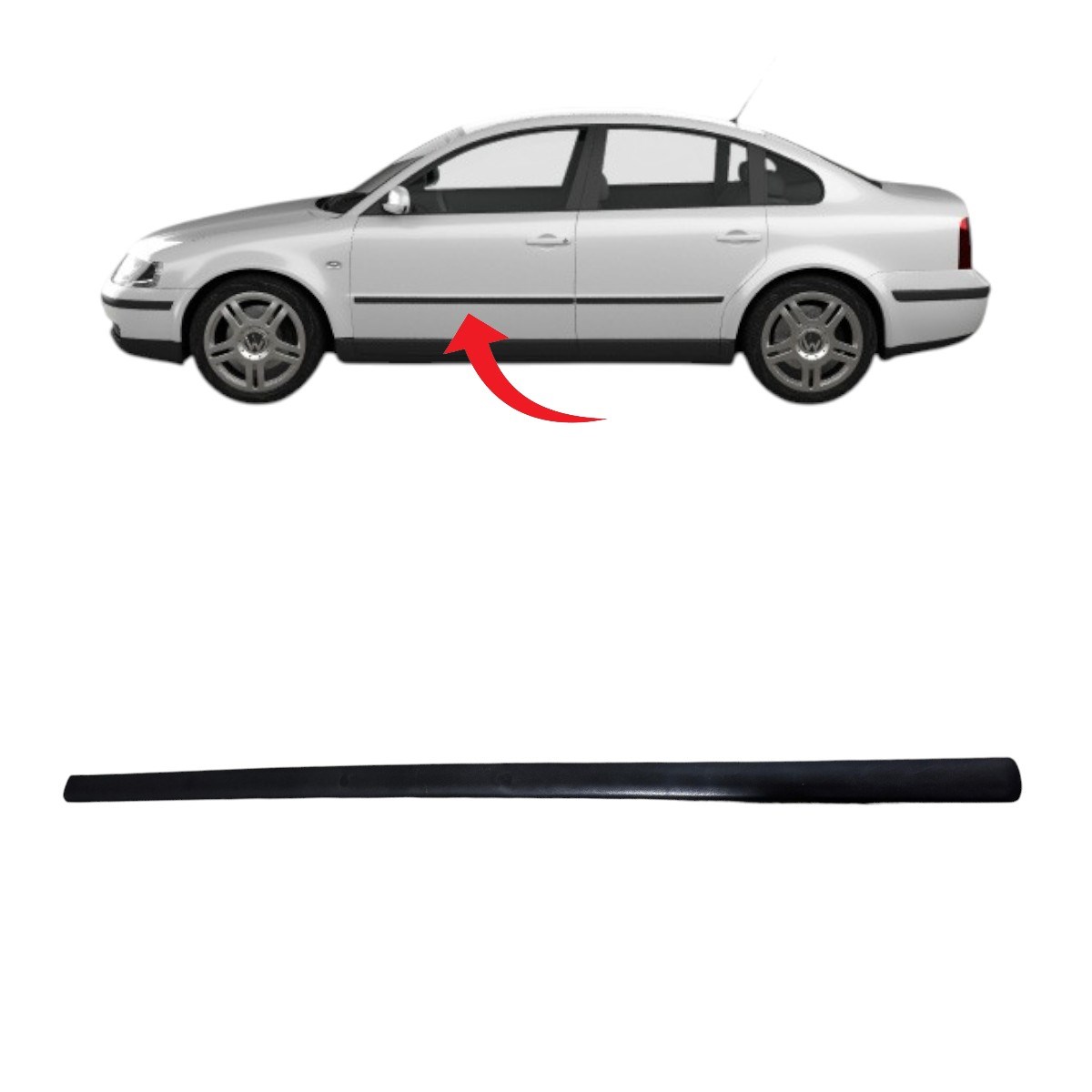 Passat B5 Kapı Çıtası Ön Sol Saten Siyah 1997-2000 3B0853515 B41