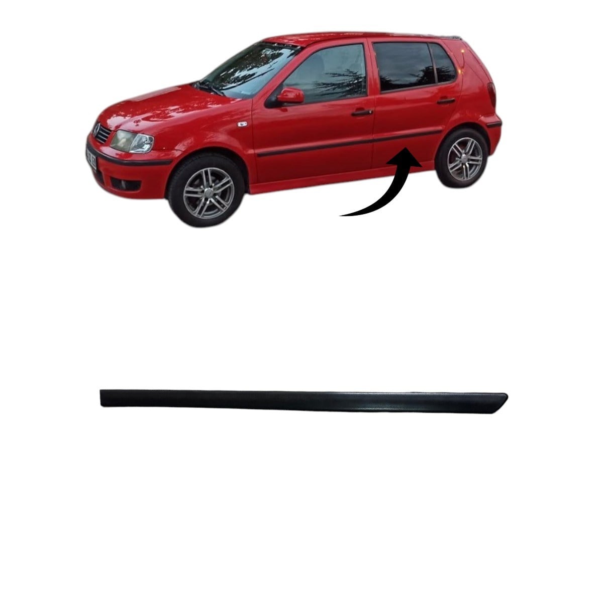 Polo Kapı Çıtası Arka Sol Saten Siyah 1999-2002 6N4853073 B41