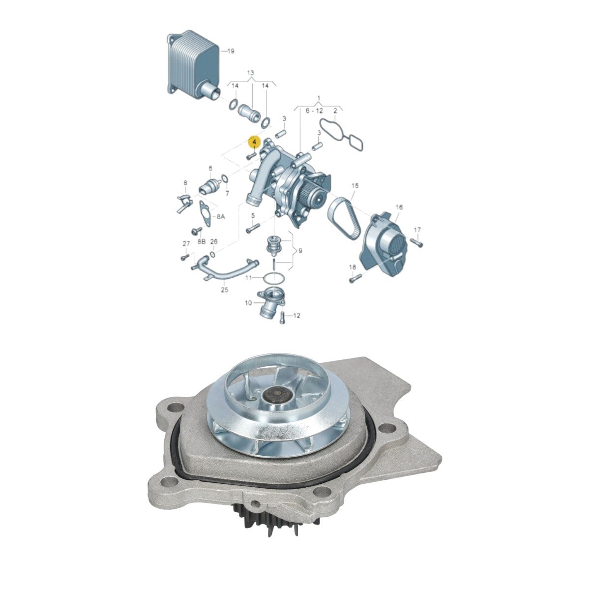 BUGATTI-Audi A4-A5 Devirdaim(Yarım) 1.8-2.0TFSI 2009-2015 06H121026BE