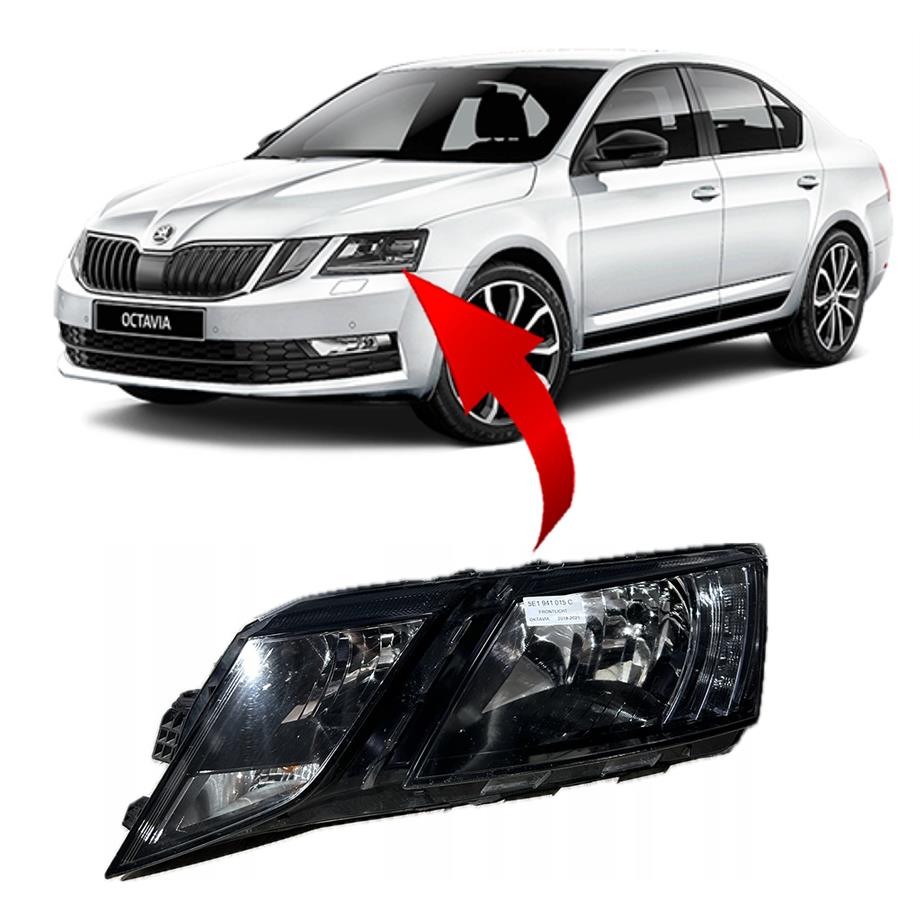 Skoda Octavia Ön Far Sol Düz 2017-2020 5E1941015C