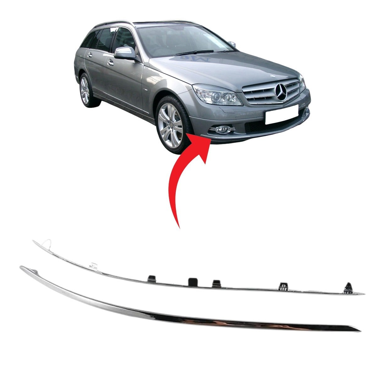 Mercedes W204 Ön Tampon Nikelajı Sağ 2007-2014 A2048850821