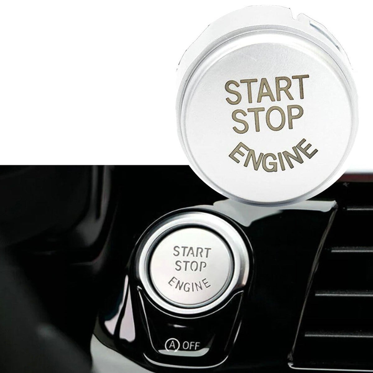 Bmw F10 LCI F07 F11 F12 F13 F01 LCI Start Stop Düğme Kapağı Gümüş