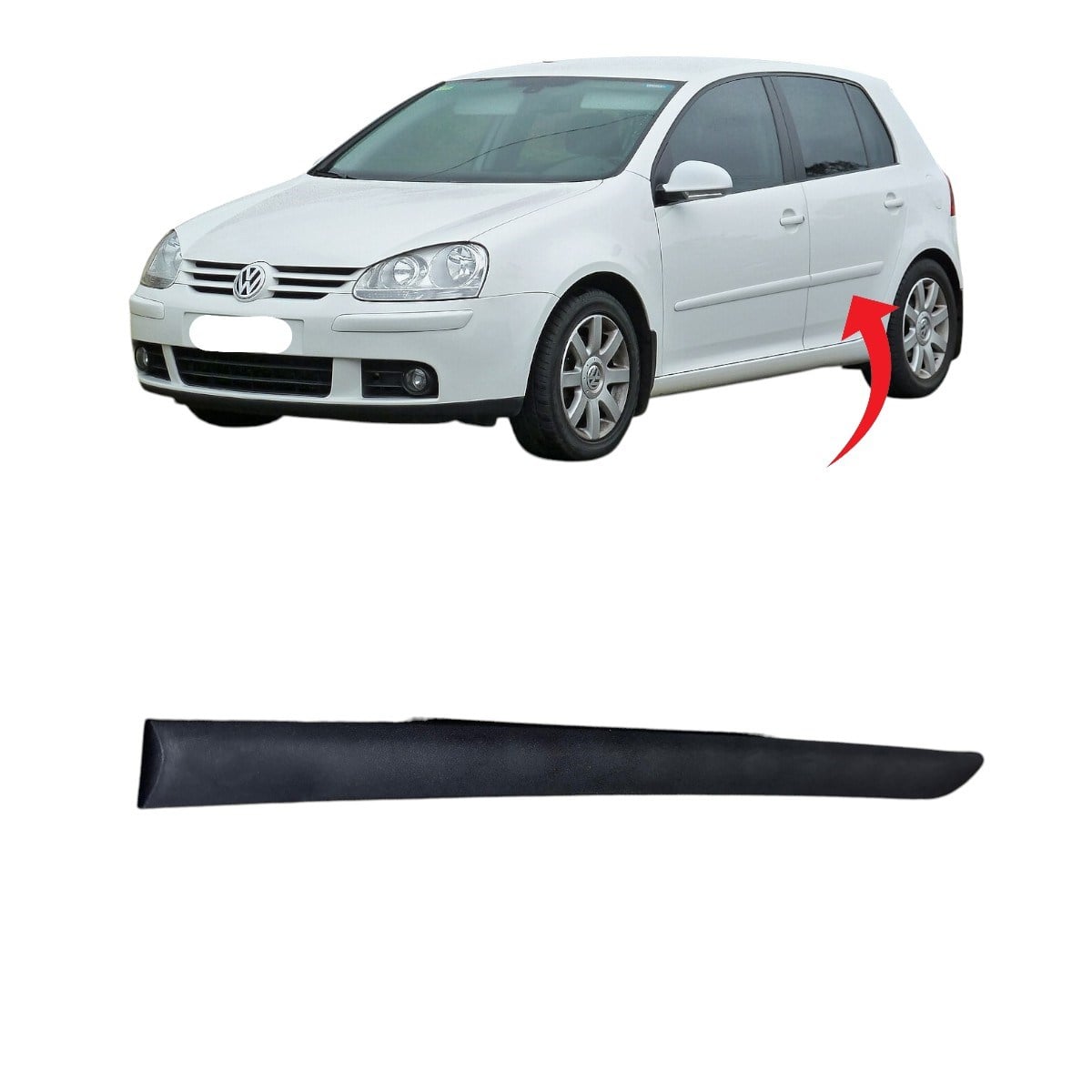 Golf5 Kapı Çıtası Arka Sol Saten Siyah 2005-2009 1K4853753B