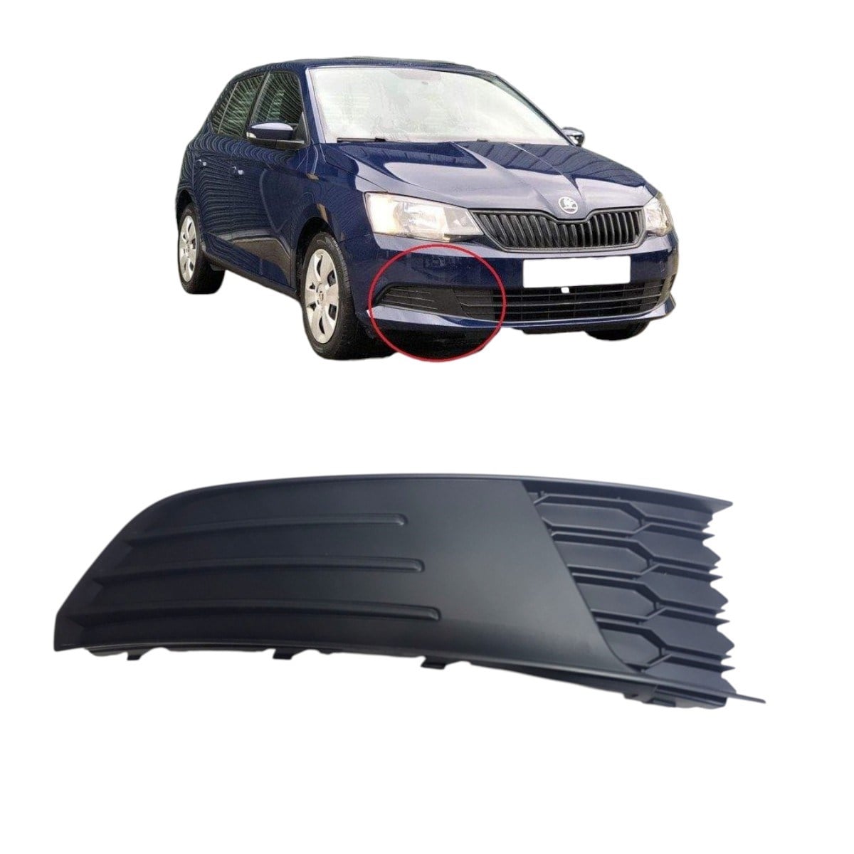 Skoda Fabia Sağ Ön Tampon Kapağı Saten Siyah 2019-2024 6V0807368A
