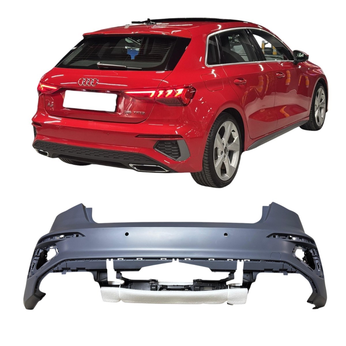 Audi A3 HB S-Line Arka Tampon 6 Sensörlü 2021-2025 8Y4807067B
