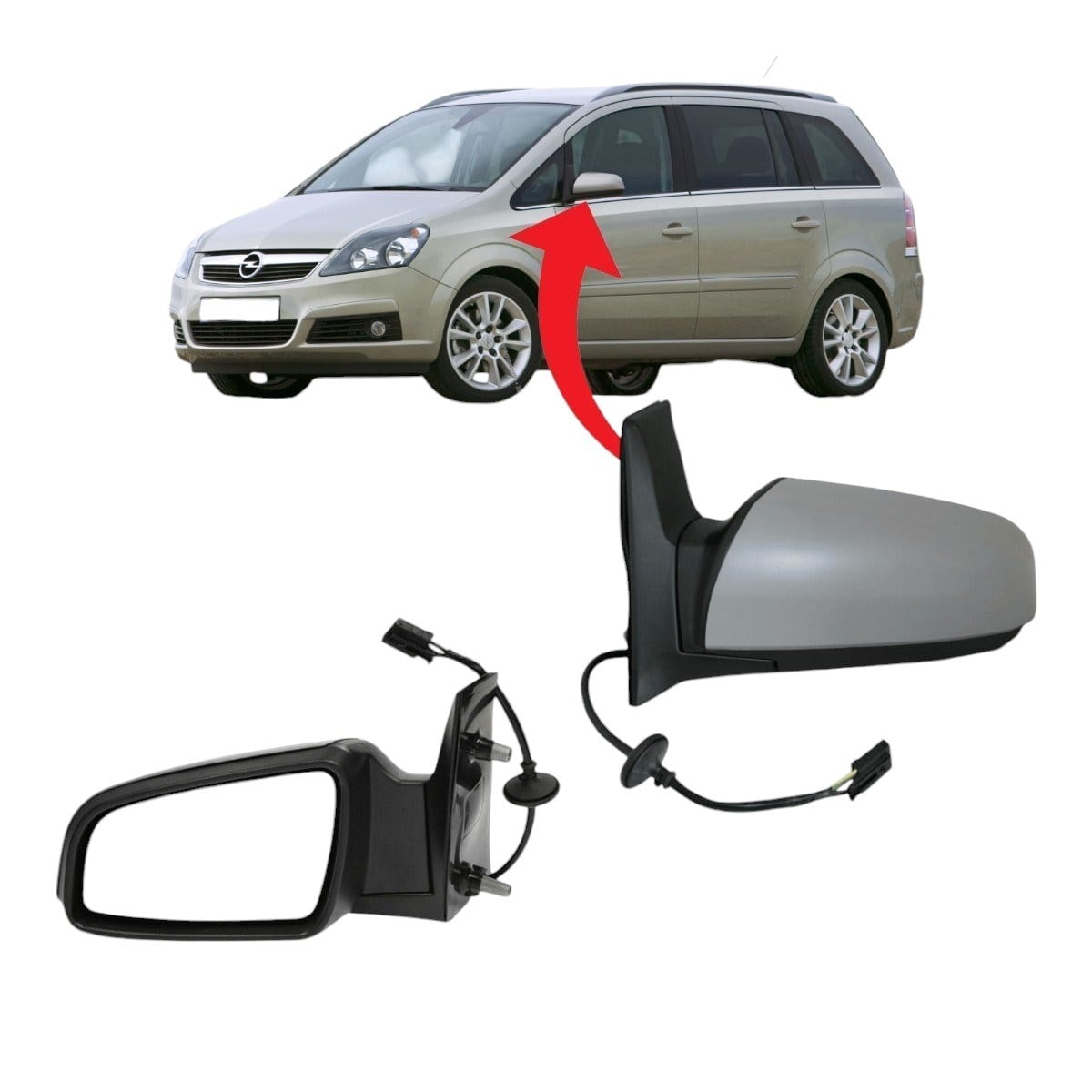 Opel Zafira Sol Ayna Elektrikli Astarlı 2005 Sonrası 6428225