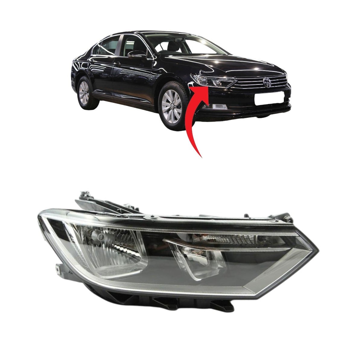 Vw Passat B8 Sağ Ön Far Halojen 2015-2019 3G1941006B