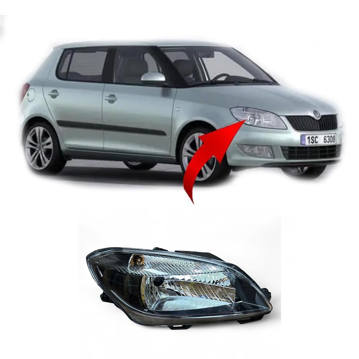 Fabia Roommstar Sağ Ön Far Komple Siyah 2011-2015 5J1941018F