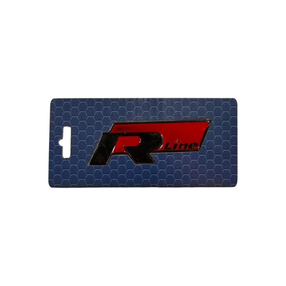 Vw R Line Yazı Siyah-Kırmızı 25mm-65mm Yapıştırma