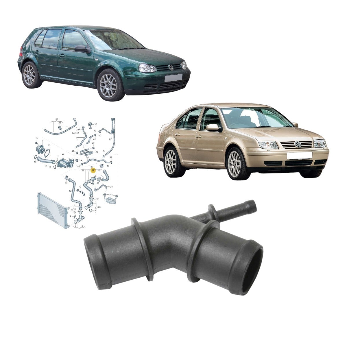 Vw Golf4-Bora Radyatör Su Flanşı 1.9TDI 1998-2004 1J0121087B