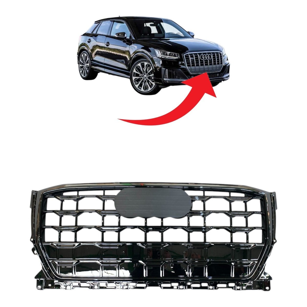 Audi Q2 Ön Panjur Siyah+Kısa Plakalık 2019-2024 81A853651H CKA