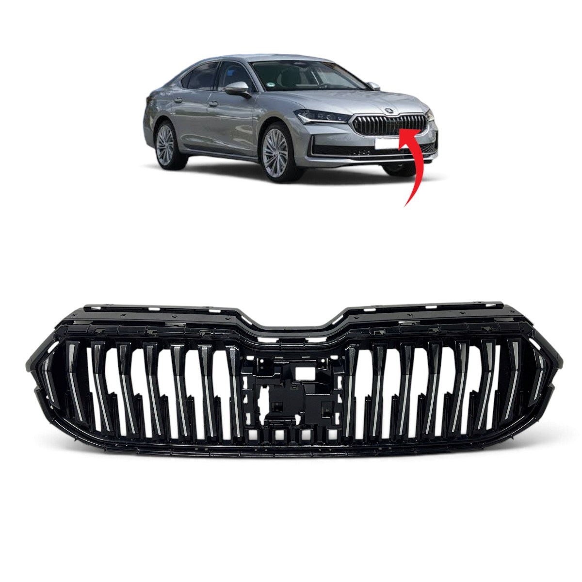 Skoda Superb Ön Panjur Krom Çizgili 2024-2026 3P0853653A FOD
