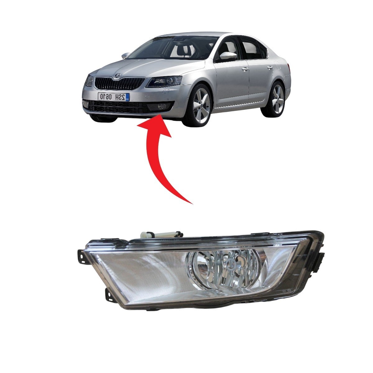 Skoda Octavia Sis Farı Sol Beyaz 2013-2017 5E0941701