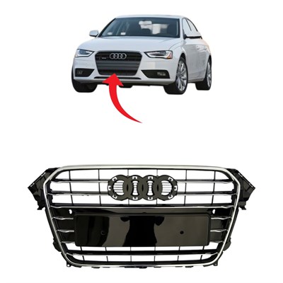 Audi A4 Ön Panjur Parlak Siyah Sensörlü 2012-2015 8K0853651E T94