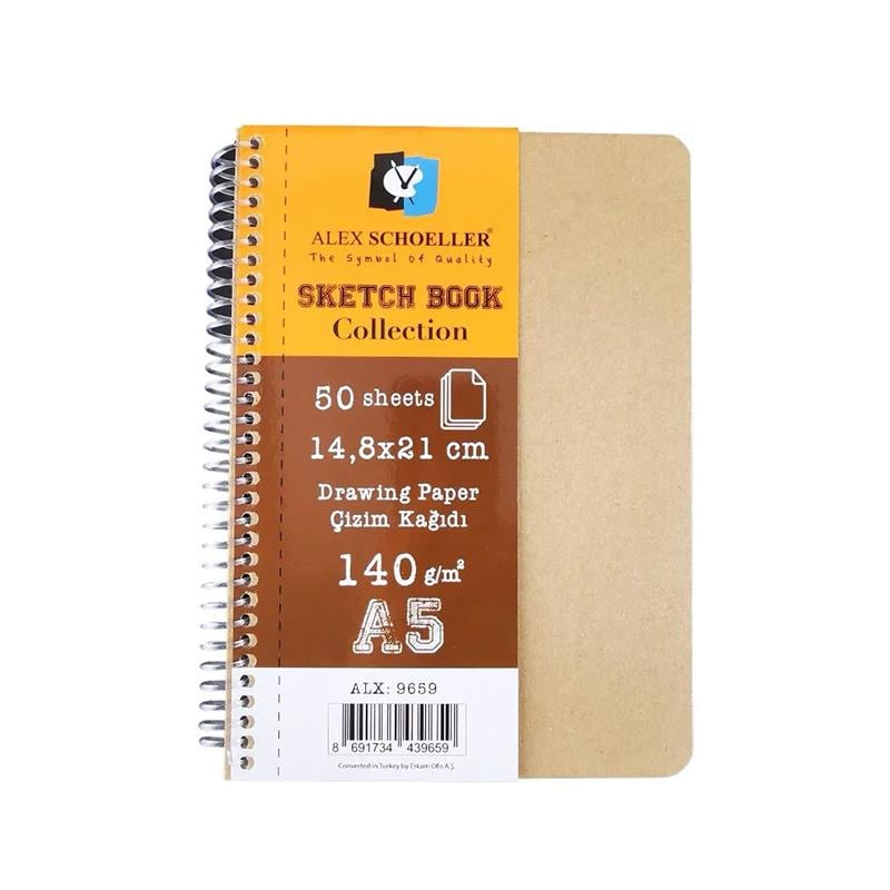 Alex Schoeller Sketch Book Drawing Paper 140 Gr A5 50 Yaprak Spiralli Eskiz Defteri