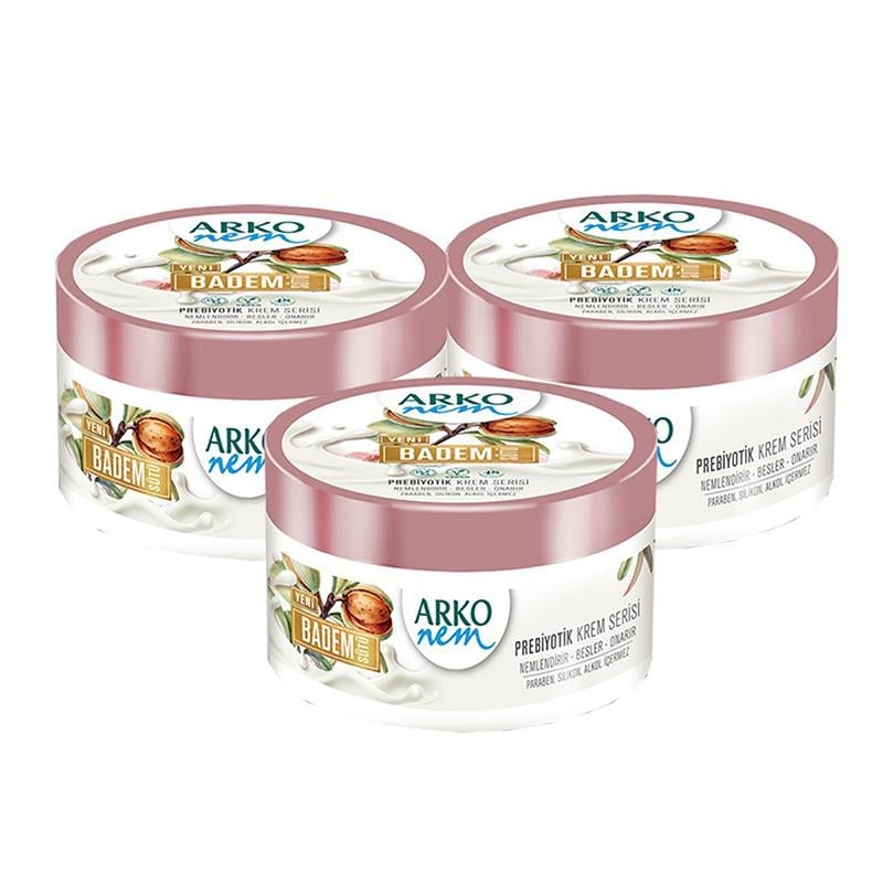 Arko Nem Krem Prebiyotik Badem Sütü 250 ml x 3 Adet