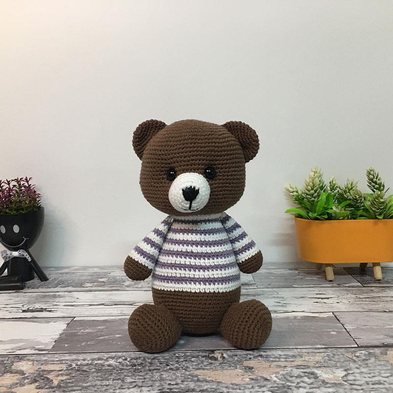 El Örgü Amigurumi Oyuncak Ayıcık Kahverengi