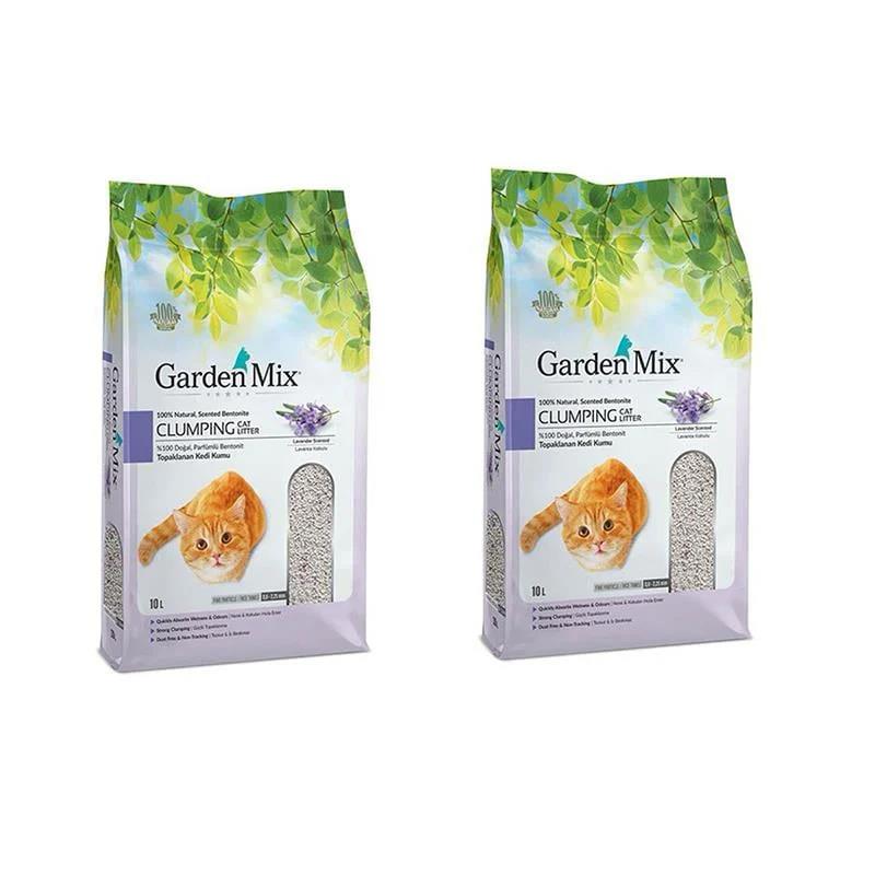 Gardenmix Bentonit Lavanta İnce Kedi Kumu 10 Lt 2 Li Paket