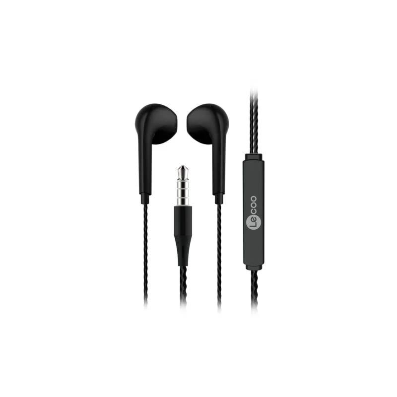 Lenovo Lecoo EH104 Kablolu 3.5mm Jacklı Kulak İçi Mikrofonlu Kulaklık Siyah