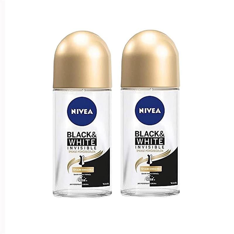 Nivea Invisible Black & White İpeksi Pürüzsüzlük Kadın Deodorant Roll-on 50 ml x 2 Adet