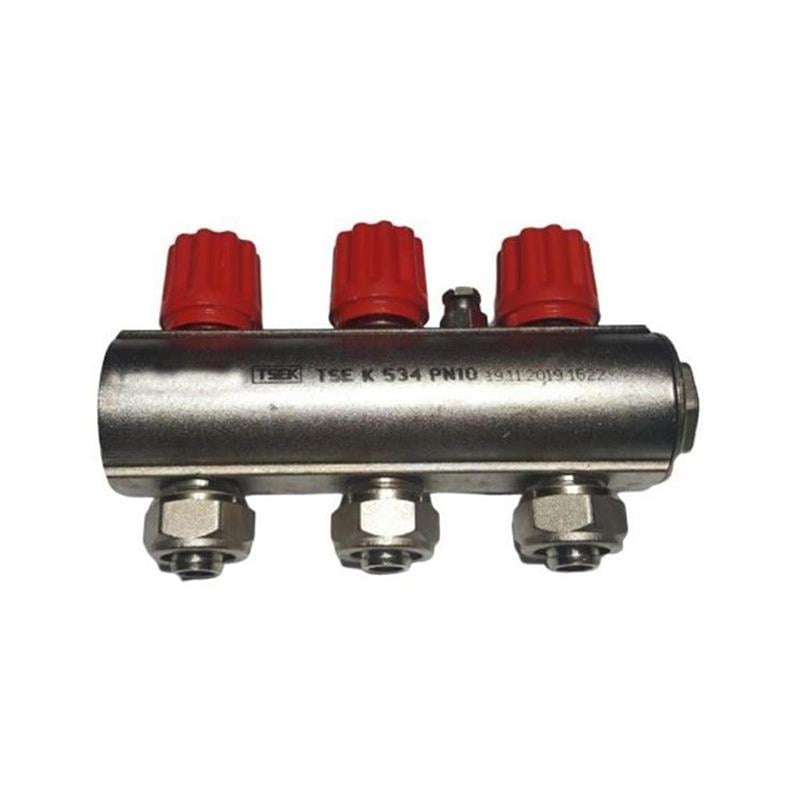 Orsel 1'' 3 Ağız Ekonomik Kendinden Vanalı Kollektör Kırmızı