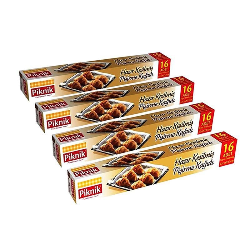 Piknik P-1455 Pişirme Kağıdı Hazır Kesimli 16 Adet  4 Lü Paket
