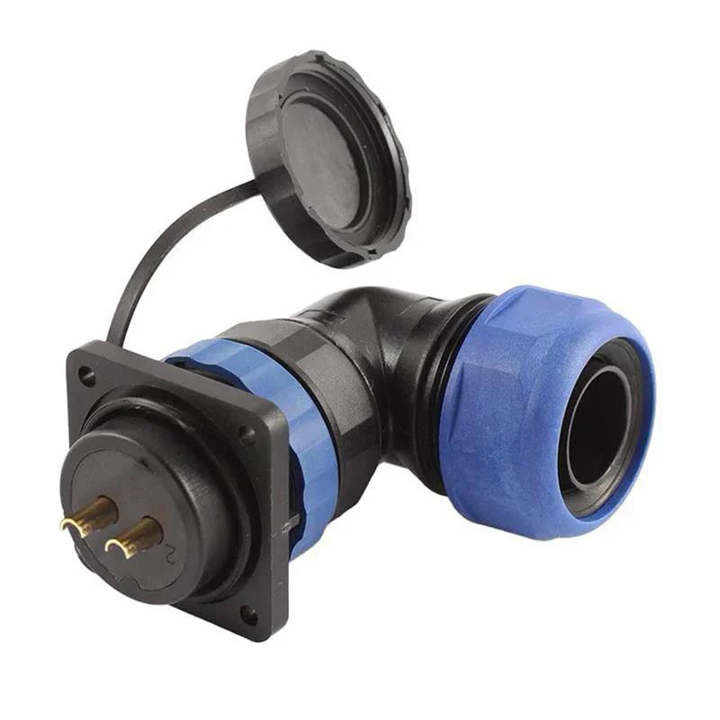 Powermaster SD28 Su Geçirmez 2 Pin 28 mm Dörtgen Konnektör 90° Dirsek