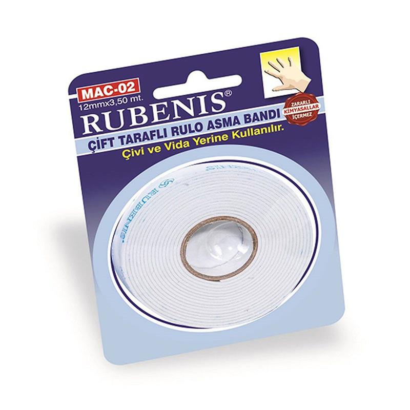 Rubenis Çift Taraflı Rulo Asma Taşıma Bandı 12 mm x 3,50 mt
