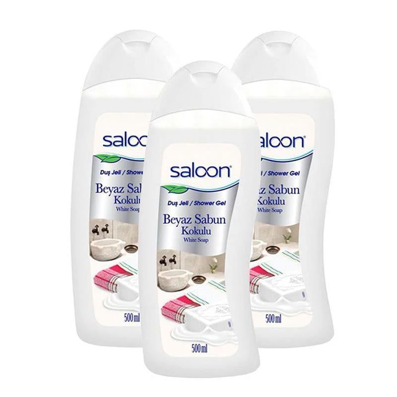 Saloon Duş Jeli 500 ml Beyaz Sabun Kokulu x 3 Adet
