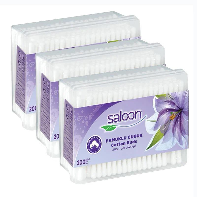 Saloon Pamuklu Çubuk 200'lü x 3 Adet