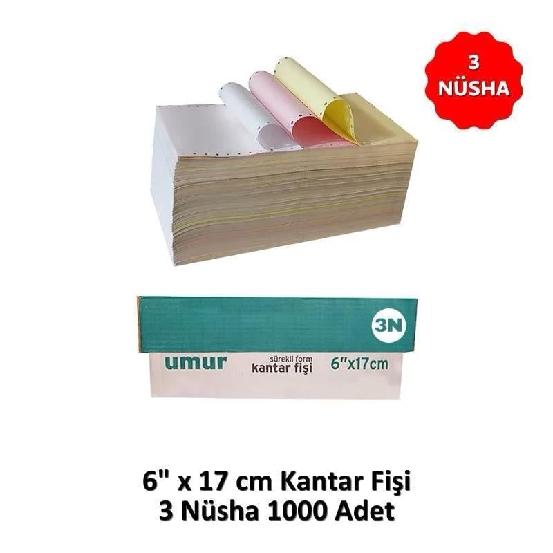 Umur Kantar Fişi 6x17 cm 3 Nüsha Renkli 1000'Li