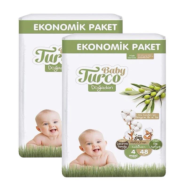 Baby Turco Doğadan 4 Beden Maxi 48x2 96 Adet Bebek Bezi