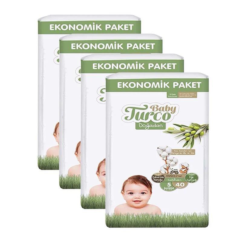 Baby Turco Doğadan 5 Beden Junior 40x4 160 Adet Bebek Bezi