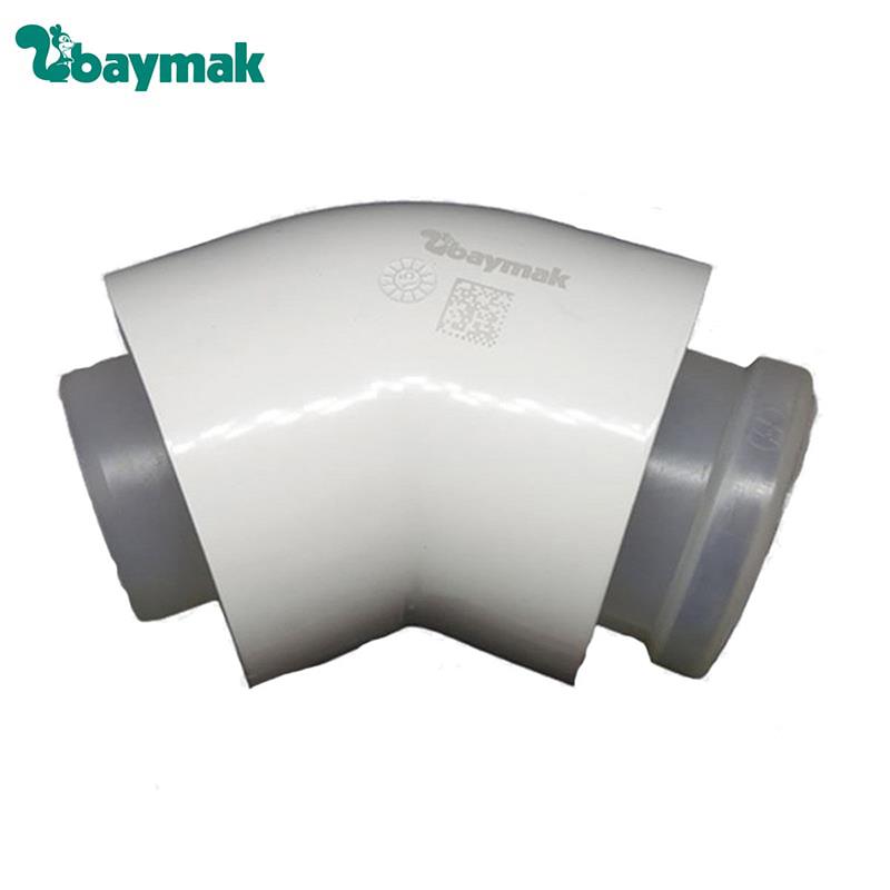 Baymak Yoğuşmalı Kombi Baca Dirseği 45 Derece