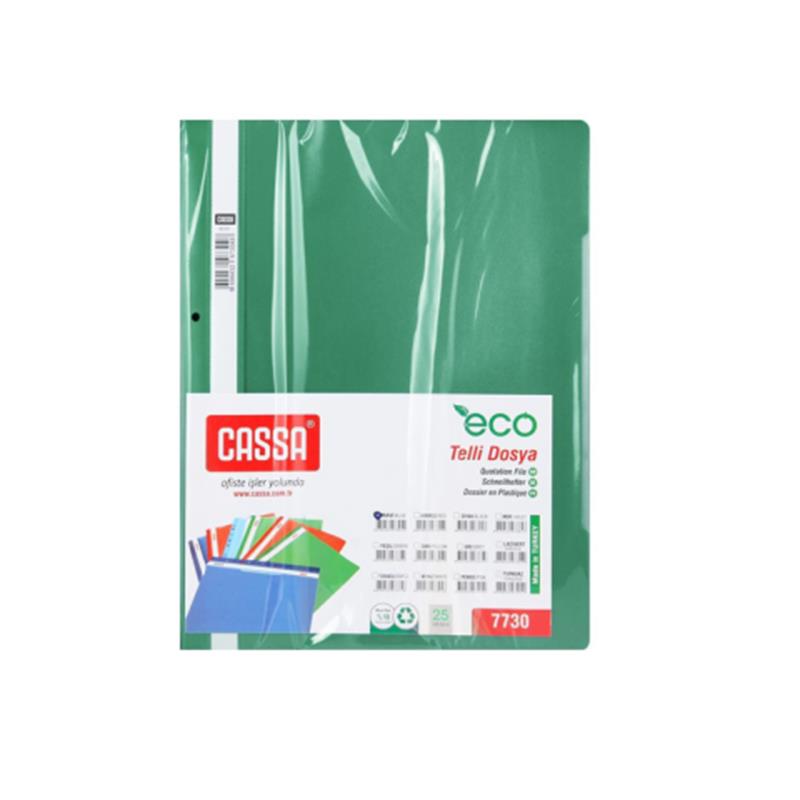 Cassa 7730 Eco Yeşil Telli Dosya 50'li