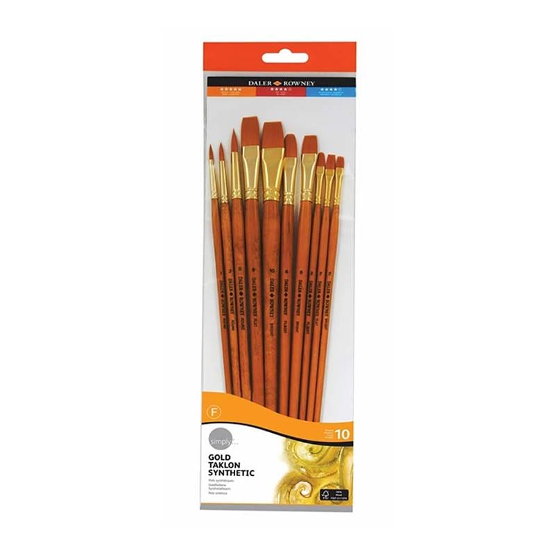 Daler Rowney Gold Taklon 10'lu Uzun Fırça Seti 216920110