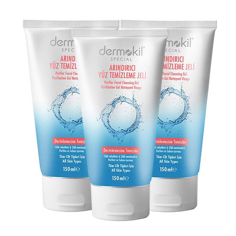 Dermokil Arındırıcı Yüz Temizleme Jeli 150 ml x 3 Adet
