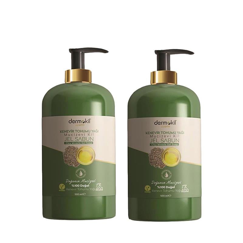 Dermokil Kenevir Tohumu Yağı Mucizevi Kil Jel Sabun 500 ml x 2 Adet