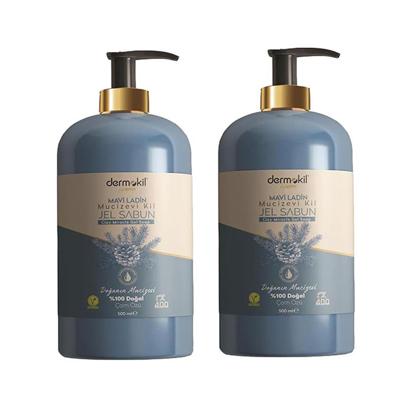 Dermokil Mavi Ladin Mucizevi Kil Jel Sabun 500 ml x 2 Adet