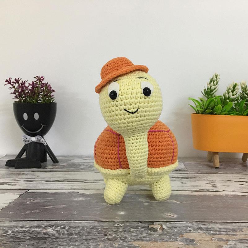 El Örgü Amigurumi Oyuncak Kaplumbağa Sarı